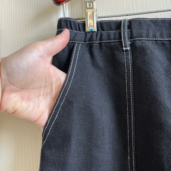 White Fox Black Wide Leg 90s High-waist Cargo Jean  NWT - Picture 3 of 10